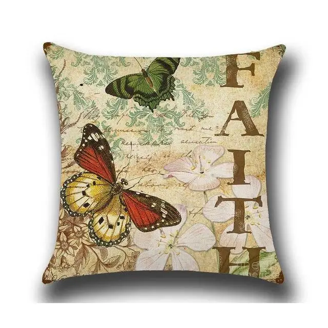 Наволочка для подушки с принтом бабочки, хлопок, лен, милая подушка с бабочкой чехол для автомобиля, дивана, декоративная наволочка, чехол, funda de almohada - Цвет: 5