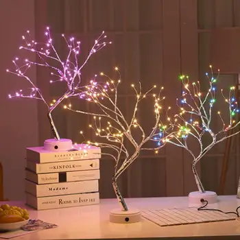 

LED Christmas Tree Lights For Home Decoration USB Creative LED Night Lights Color Lamps Pearl Fairy Light Kid Gift Bedroom Decor