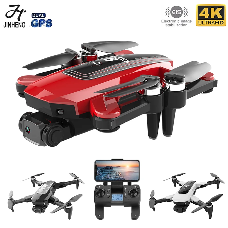 Buena Compra JINHENG-Dron de control remoto con GPS, 5G, WiFi, 4K, cámara HD, fotografía aérea profesional, Motor sin escobillas, Quadcopter plegable, helicóptero 1gNWbXl76MB