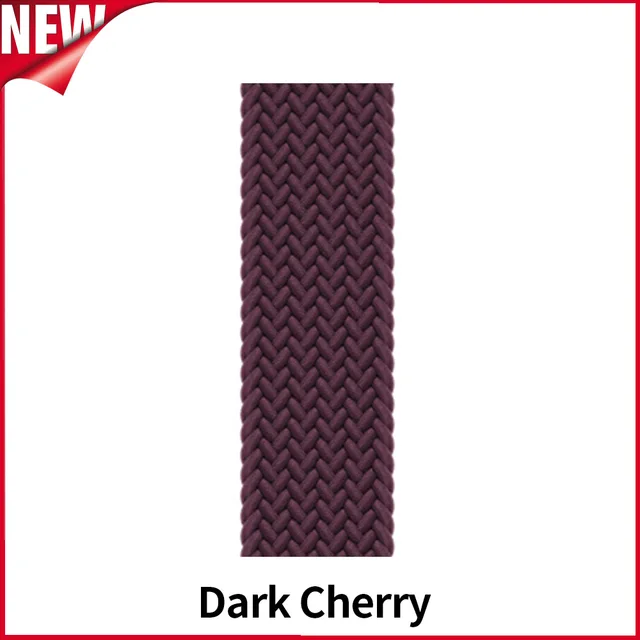 Braided Solo Loop For Apple Watch Band Se 76543 40mm 44mm Elastic Bracelet Strap on Smart Series 38mm 42mm 41mm 45mm Accessories 38 Dark Cherry