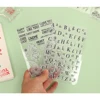 JIANWU 1pc créatif père noël anglais Alphabet Transparent Silicone joint timbres base Simple clair timbres bricolage artisanat fournitures ► Photo 2/6