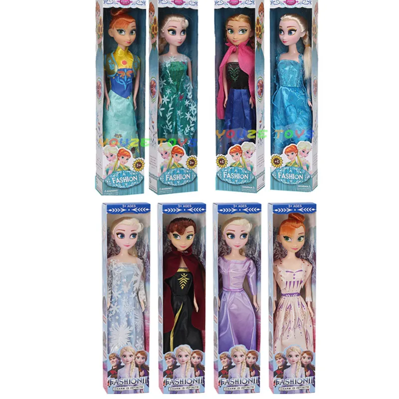 Set Disney 30CM Frozen 2 Elsa Anna Princess collection action figure Hot Toys Model Dolls Christmas New Year Gift for Children
