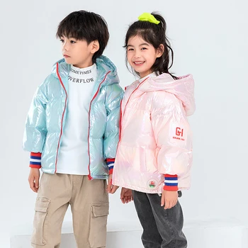 

New Boys And Girls Jackets Large Children Clothing Winter New Colorful Hooded Multicolor White Duck Down Jacket Short Coat 2020