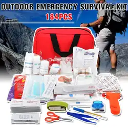 184 pçs kit de primeiros socorros portátil para medicamentos acampamento ao ar livre caminhadas saco médico sobrevivência bolsa kits de emergência viagem conjunto