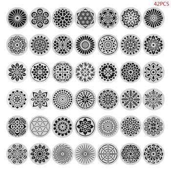 

42pcs/set Round Mandala Painting Templates Stencils for DIY Rock Scrapbook Coloring Embossing Album Decorative