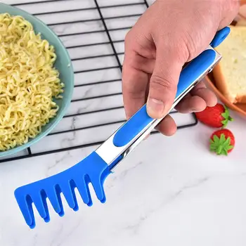 

1pc Food Grade Silicone Food Tongs Heat Resistant Non-Slip Food Tongs For Noodles Kitchen Tools BBQ Tools Accessories