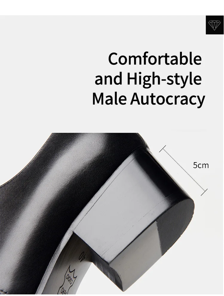 New mens pointed toe lace up high heels fashion oxford shoes black wedding dress shoes men height increase man shoes