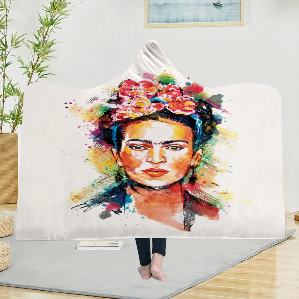 

Explosive Hooded Blanket Cloak Magic Hat Blanket Thick Double Layer Plush 3D Digital Printing Painter Carlo Series