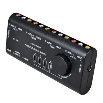 

AV Switch 4 In 1 Out Audio Video Converter Splitter Switcher Selector Box
