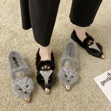 Модные женские туфли-лодочки на плоской подошве; Zapatos de mujer; повседневные тонкие туфли с острым носком на меху с закрытым носком