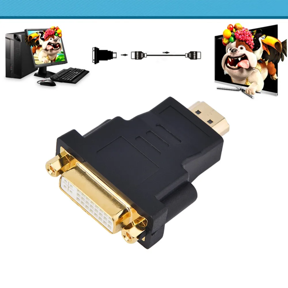 DVI к HDMI адаптер конвертер DVI 24+ 5 мужчин и женщин HDMI конвертер для HD ТВ ЖК-ПК компьютер DVD проектор PS3 PS4 ТВ коробка