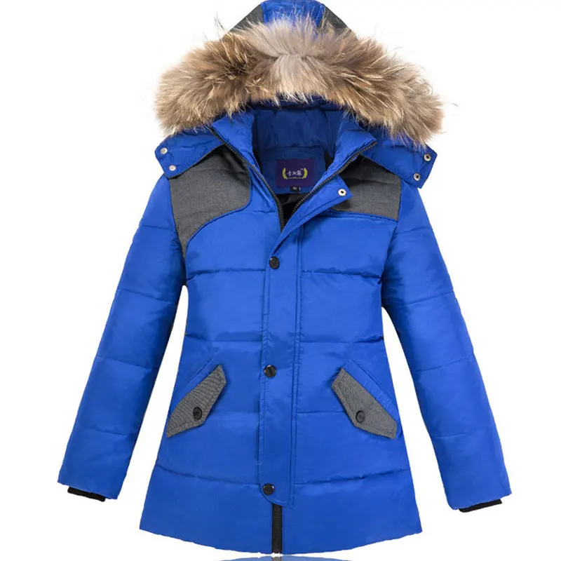 

-30 Degree 2019 Kids Thick Warm Duck Down Jackets Coat Winter Boy Clothes Children Parka Real Fur Long Hooded Outerwear