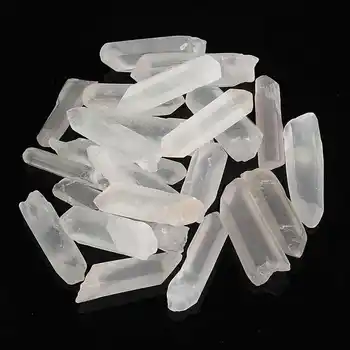 

New 100g Clear Natural Quartz Crystal Point Rock Wand Healing Stones For Flowerpots Fish Tank Terrarium Home Decor