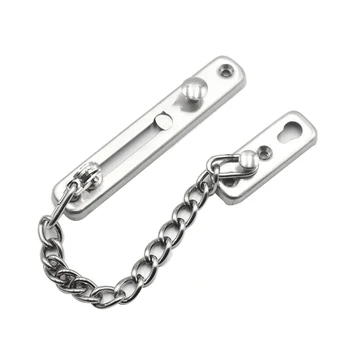

Stainless Steel Strong Security Door Chain+Screws Solid Safety Guard Lock Catch