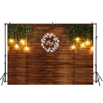 

HuaYi glitter boken light green plants decoration wood planks background photography wedding photoshoot photography W-3803