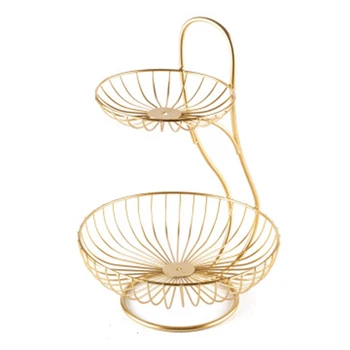 

European-Style Fruit Plate Living Room Household Double Fruit Plate Modern Fruit Plate Double Fruit Basket