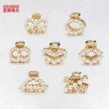 AINAMEISI Горячая Корейская Роскошная жемчужная заколка для волос крабы Стразы заколки для волос модная Геометрическая сердечная Шпилька ювелирные изделия для волос аксессуары