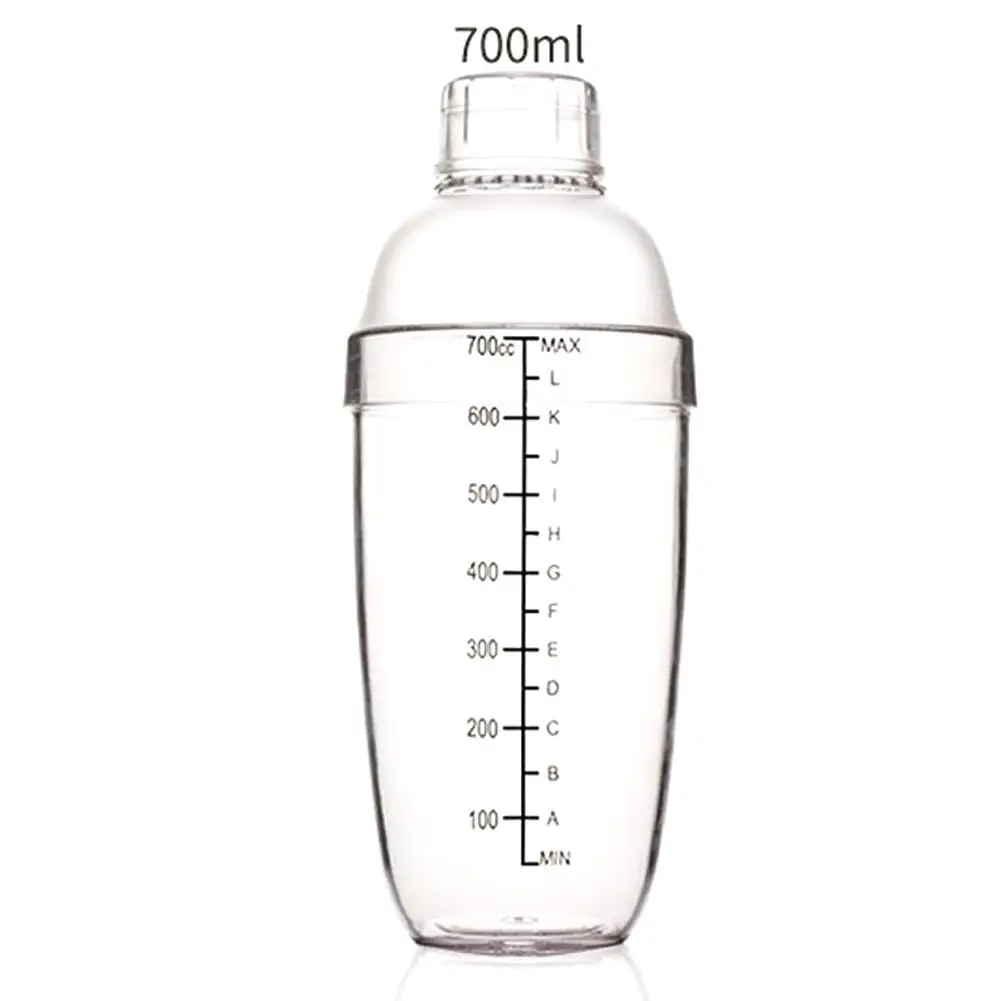 700ml Бутылка для коктейлей домашний, для напитков со шкалой, миксер для вина из смолы, прозрачная барная посуда для напитков, бутылка для кофе, вечерние, портативный барный инструмент - Цвет: 700ml