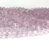 Veemake Natural Genuine Clear Purple Kunzite Spodumene Cat's Eye Round Loose Gemstone Beads 7mm 7.8mm 4