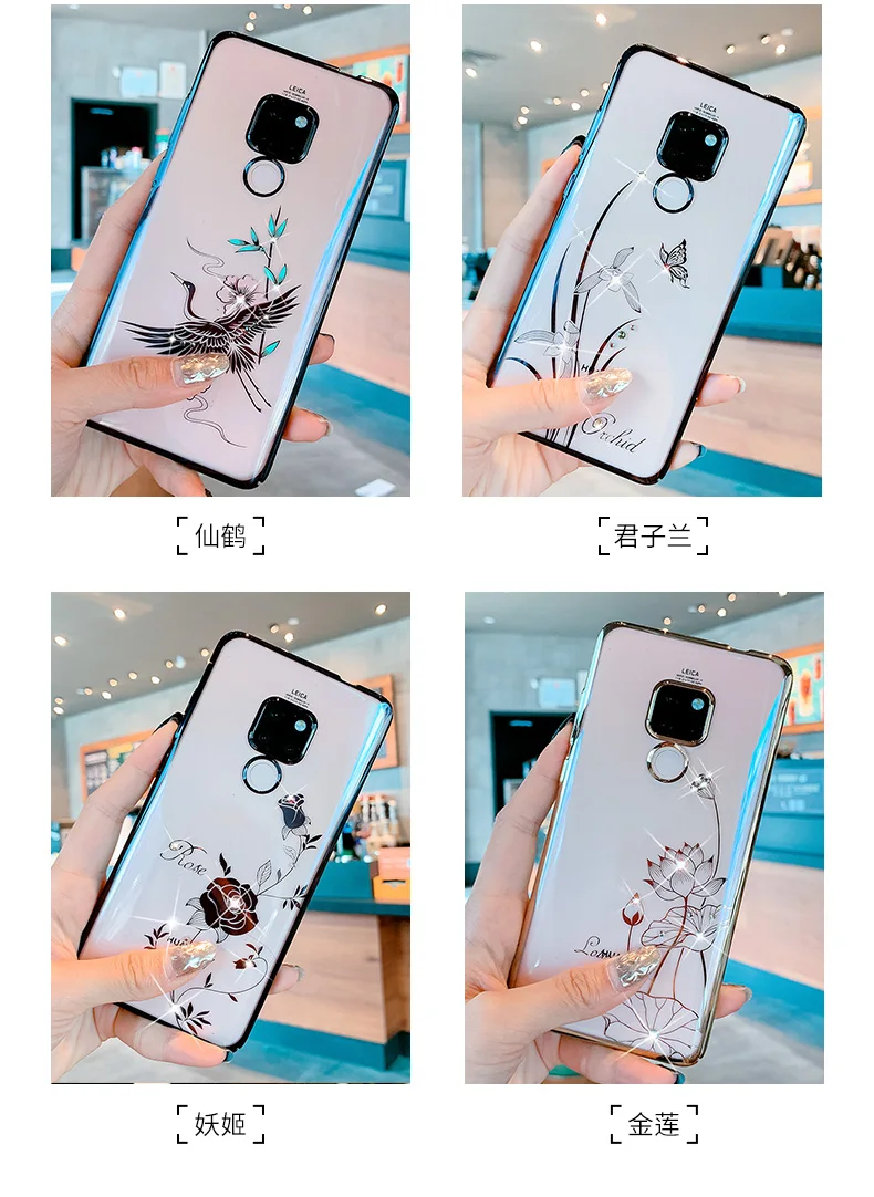 Kingxbar блестящий чехол с кристаллами для huawei mate 20pro/mate 20 жесткая задняя крышка тонкая прозрачная Стразы