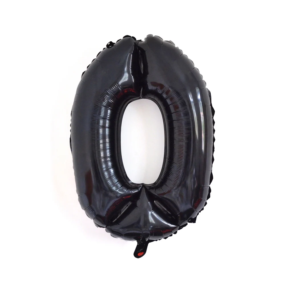 Black balloon 0 Hellowen шары фольги пол раскрыть с днем рождения воздушные шары Детские вечерние 1 день рождения ребенка душ мальчик гелиевые шары цифры - Цвет: Black balloon 0