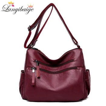 

Hot Soft Leather Luxury Ladies Hand Bags Female Crossbody Bags for Women 2019 fashion Shoulder Messenger Bags Sac A Main Femme