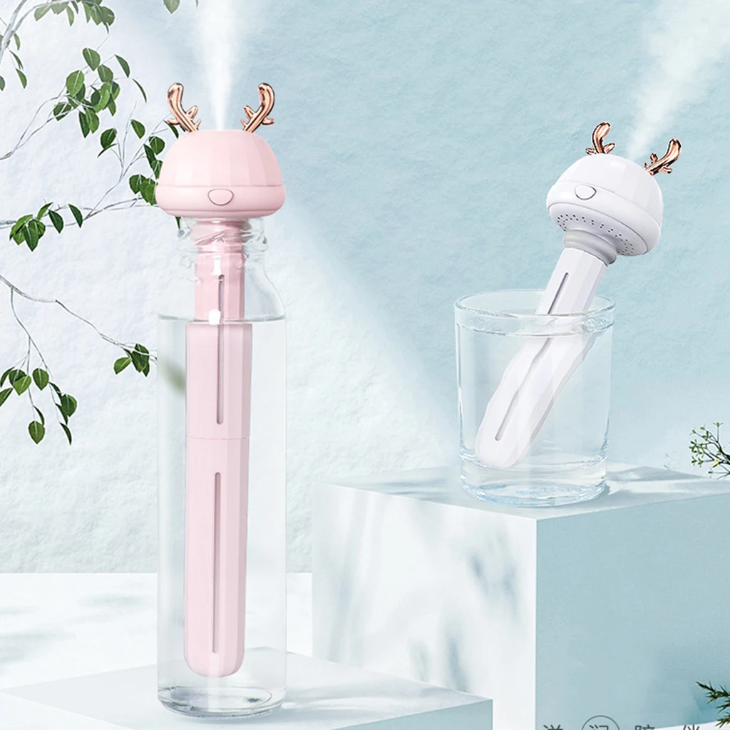 USB Portable Mini Air Humidifier Water Bottle Aroma Air Diffuser Mist Maker for Car Home Office Humidification Detachable