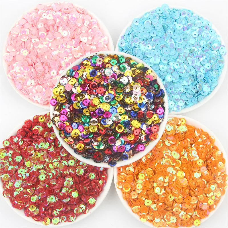 

6mm Round Cup Sequins Paillettes AB Plated Color Sequin PVC Loose Paillette Sewing Wedding Craft,Garments Accessories 20g