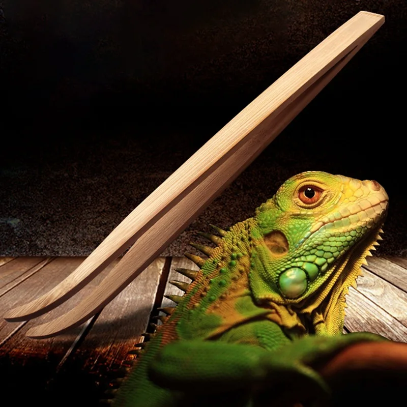 

28cm Extra Long Wooden Reptile Feeding Tweezer Durable Reduce Injury To Your Reptile's Mouth Reptile's Feeding Tool Safe