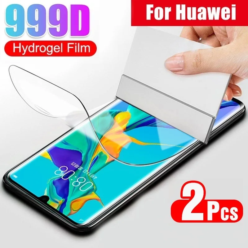 2 шт. Гидрогелевая Защитная пленка для экрана Huawei P30 P40 P20 Pro Mate 20 30 40 Plus Lite (не стекло)