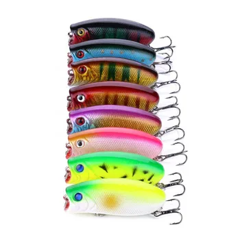 

80PCS/Lot 10g 5.5cm Big Popper Fishing Lures 3D Eyes Bait Crankbait Wobblers Tackle Isca Poper Japan