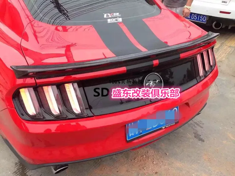 Подходит для FORD MUSTANG углеродного волокна задний спойлер заднее крыло