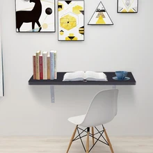 Bureau d'ordinateur mural pliant noir, Table pour ordinateur portable, supports robustes, bureau, cuisine, maison, Bar à café, étude, travail d'écriture