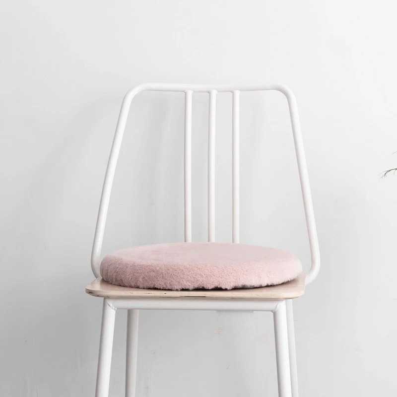 Simanfei подушка для сиденья зимняя мягкая подушка для путешествий однотонная круглая подушка для бедер плюшевая декоративная подушка для офисного Кресла Подушка для дивана - Цвет: Pink