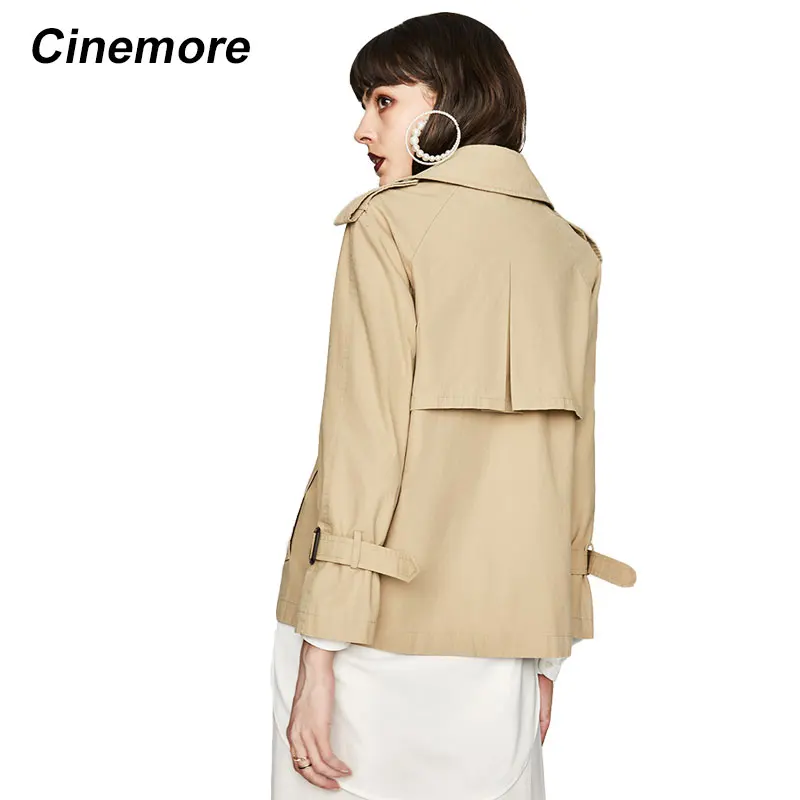 Женская Повседневная хлопковая куртка Cinemore двубортная Короткая свободная с