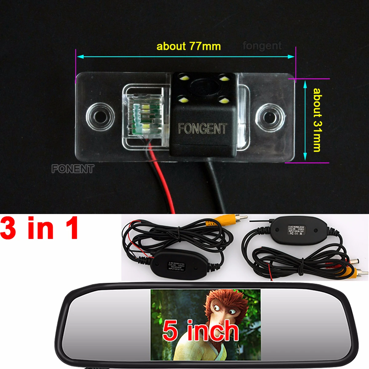 

Reverse 4.3" / 5" Monitor Back off up Parking Rear View Camera For VW Bora Jetta Touareg Tiguan Passat B5 B6 Golf Polo Santana