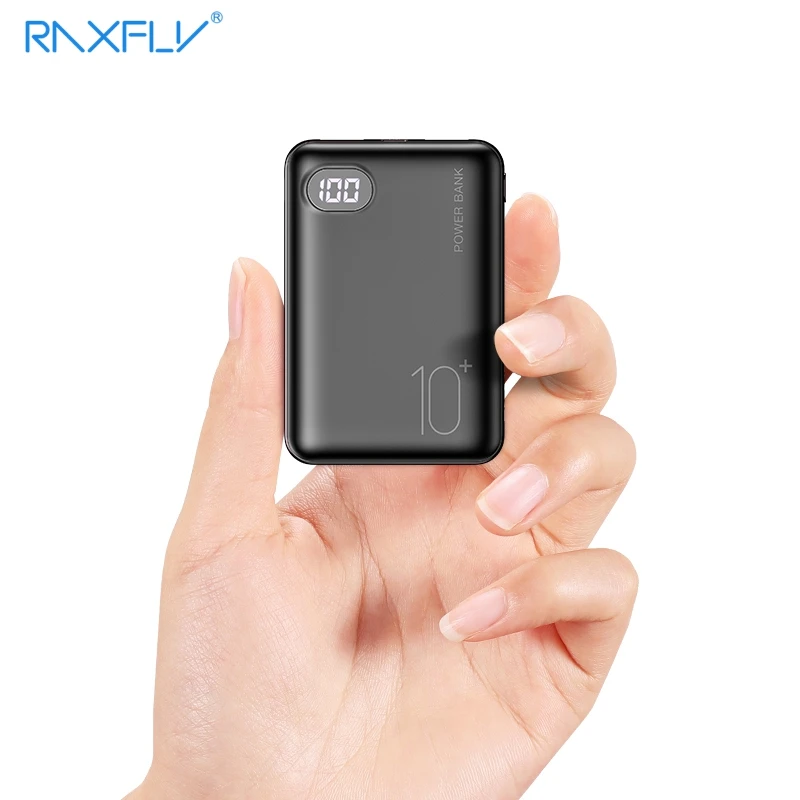 Внешний аккумулятор RAXFLY на 10000 мА · ч со светодиодным дисплеем и двумя USB