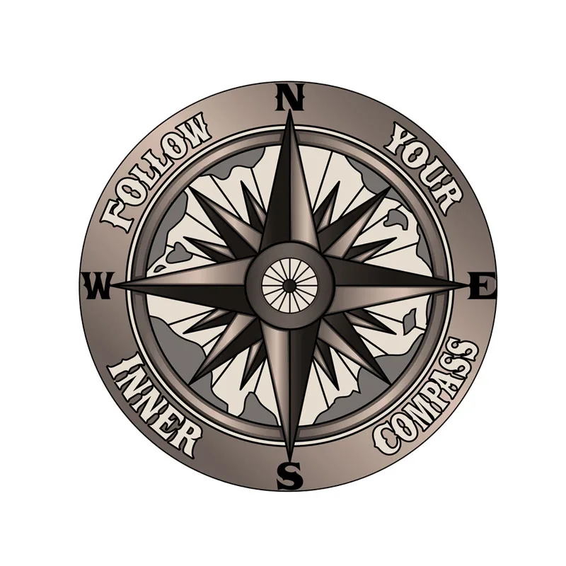 

Interesting Follow Your Inner Compass Car Sticker Motorcycle Decals Windshield Vinyl Cover Scratches Waterproof PVC