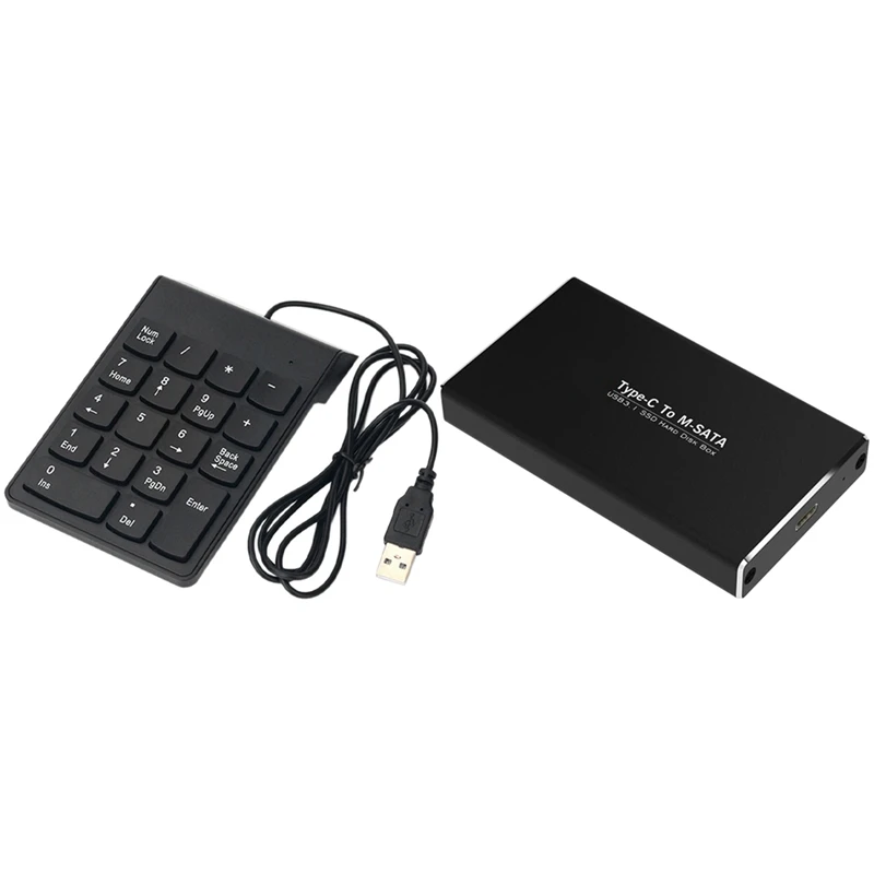 Usb3.1 Тип C к Msata USB 3 0 Ssd корпус чехол жесткий диск коробка и проводная клавиатура