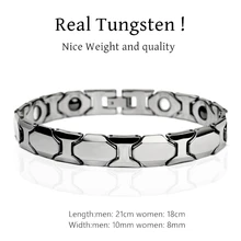 8/10 мм Серебряный Вольфрам карбида браслет с зеркальной полировкой Анти-усталость здоровья магнитный браслет модные аксессуары