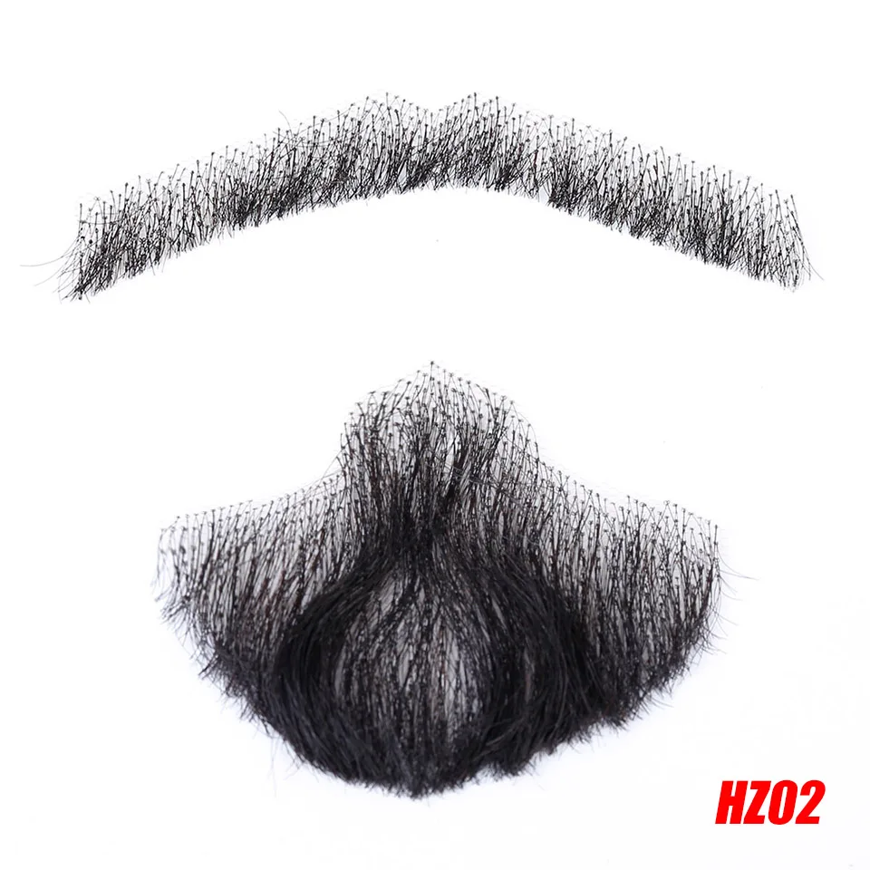 MSTN кружево Борода Для Мужчин Косплей швейцарское кружево невидимые поддельные бороды SalonChat100% волос ручной работы усы remy волосы - Цвет: MHZ02