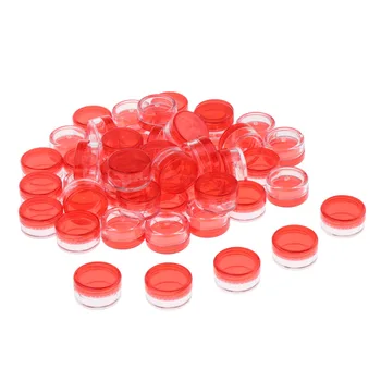 

50 Pieces Empty Plastic Sample Containers, 5 Gram Size, Round Cosmetic Pot Jars with Screw Cap Lids