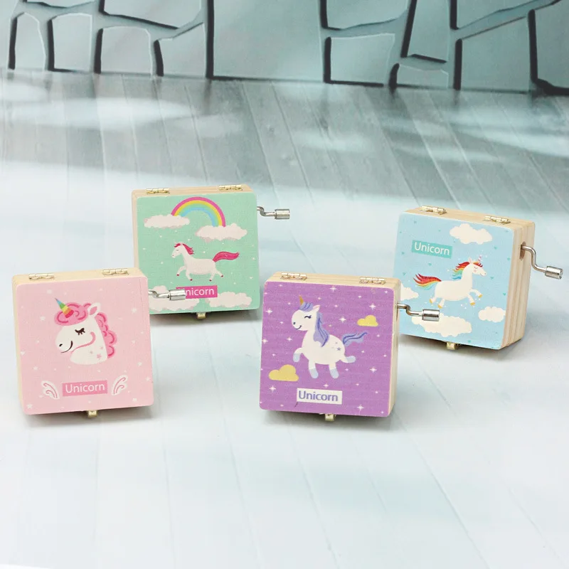 

antique queen mini music box Unicorn Wooden Music Box Hand-Cranked Girls Jewelry Beauty Birthday Gift Hand-Cranked Box