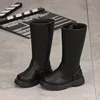 Botas altas a la moda para niños y niñas, zapatos cálidos de terciopelo, de microfibra, color negro puro, para bebés ► Foto 3/6