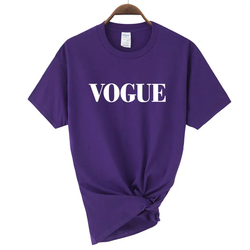 2020 100% Cotton vogue letter printed women breathable tshirt casual womens t shirt o-neck women tops tee shirts