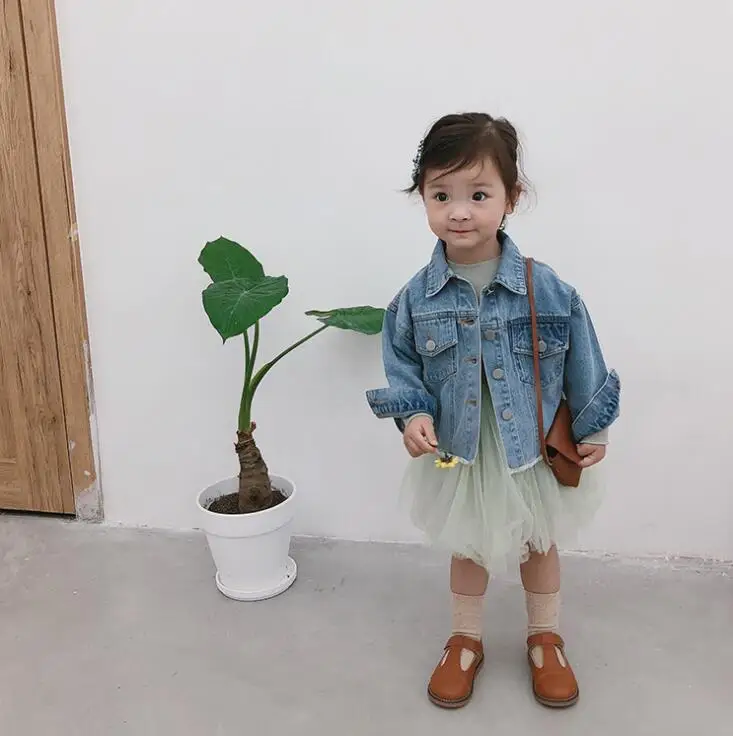 

2019 new wholesale girls denim coat autumn fashion full sleeve girls jacket 1-6t HX92