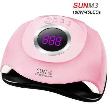 

SUNM3 Nail Dryer 180W Smart Sensor Led All Gel Polishing Lamp Nail Phototherapy Machine Grill Lamp Dryer UV Lamp Manicure Tool