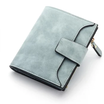 

Baellerry Blue Leather Women Wallet Purse with Hidden Compartment Female Coin Purses Walet Lady Perse Small Money Bag for Girl