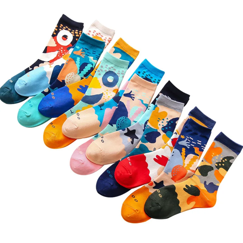 

Funny Women Unisex Socks Sea World Starfish Tropical Fish Crab Leg Water Animal Cartoon Sport Harajuku Long Gifts for Men Socks