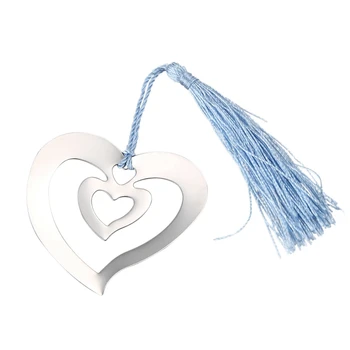 

HOT-Silver HEART Shaped BOOKMARK Christmas XMAS Stocking Filler FAVOUR GIFT Boxed